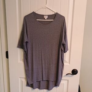 Womans XS LuLaRoe Gray Boxy Tee Relaxed Fit Short Sleeve
